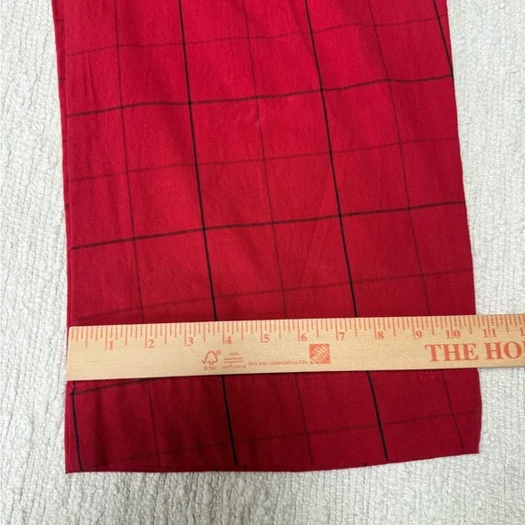 $128 LIZ ALIG Handwoven Cotton Pants in Red Check Size XS - Picture 4 of 9